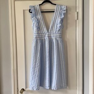 Caitlin Covington Pink Lily Hamptons Striped MIDI